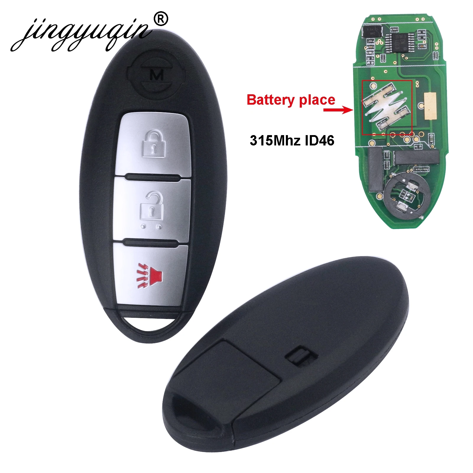 Умный дистанционный Автомобильный ключ jingyuqin 315 МГц ID46 pcf7952 для NISSAN March Sunny Tiida Livina