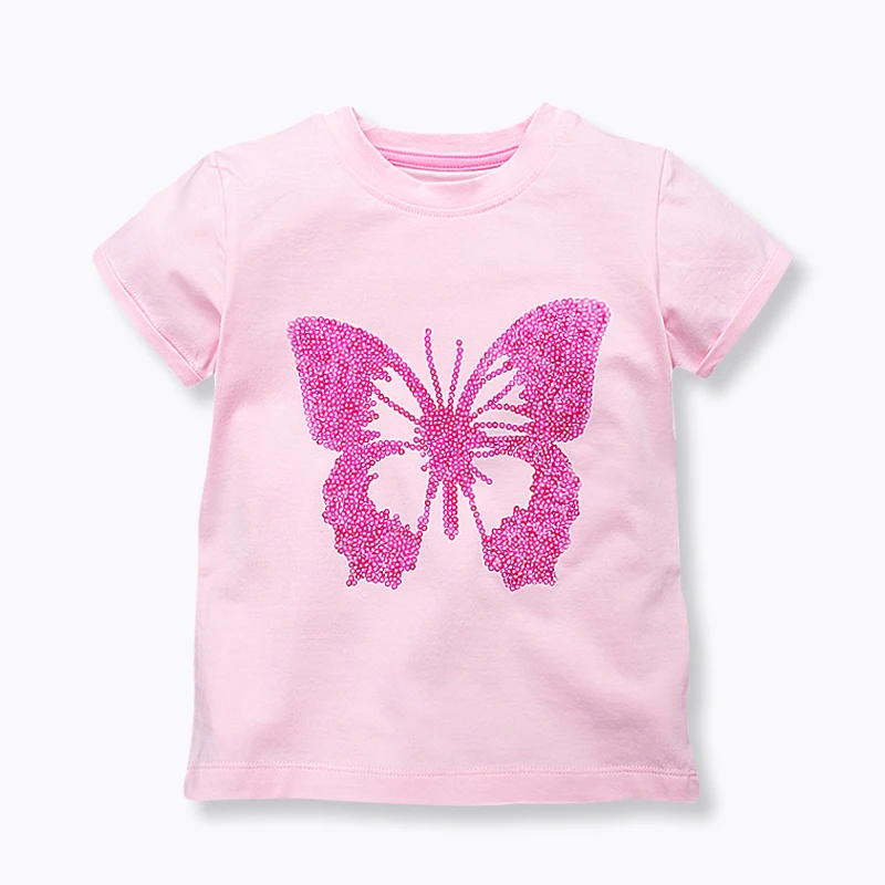 Summer Children Tops Tees Girls T Shirt Stylish Butterfly Printed Baby ...