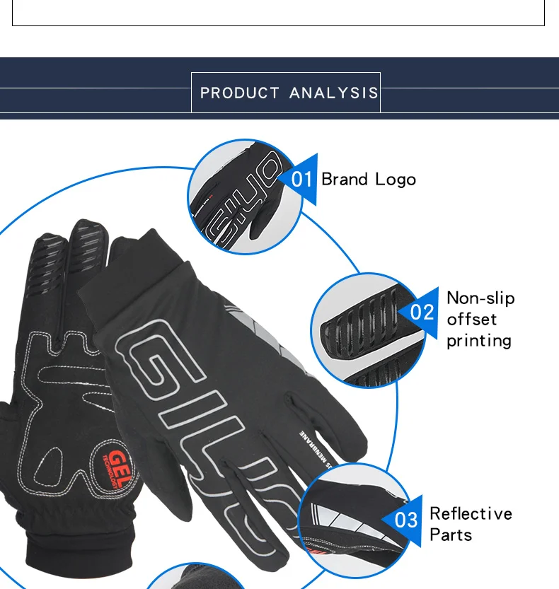GIYO зимние спортивные перчатки для велоспорта водонепроницаемые велосипедные перчатки мужские велосипедные перчатки теплые флисовые зимние перчатки гелевые длинные перчатки