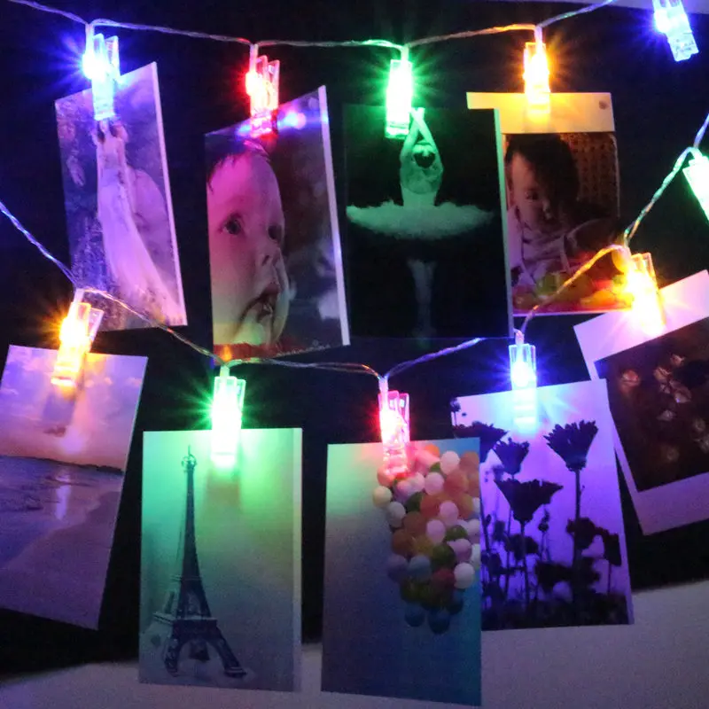 Led String Cilp light 1m 2m 5m 10m photo card wall 3AA Battery Operated Christmas Garlands Wedding Valentines Decoration | Лампы и