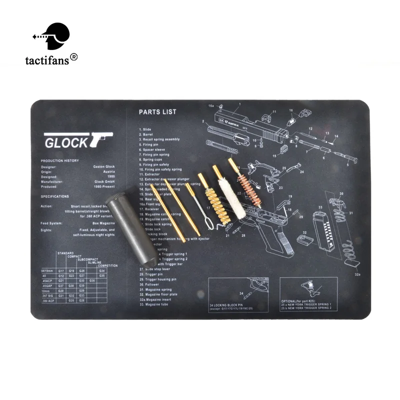 

TACTIFANS Handgun Cleaning Combo Includes .38/357/9mm Caliber Handgun Cleaning Kit, Handgun Cleaning Mat Gun Cleaning Bench
