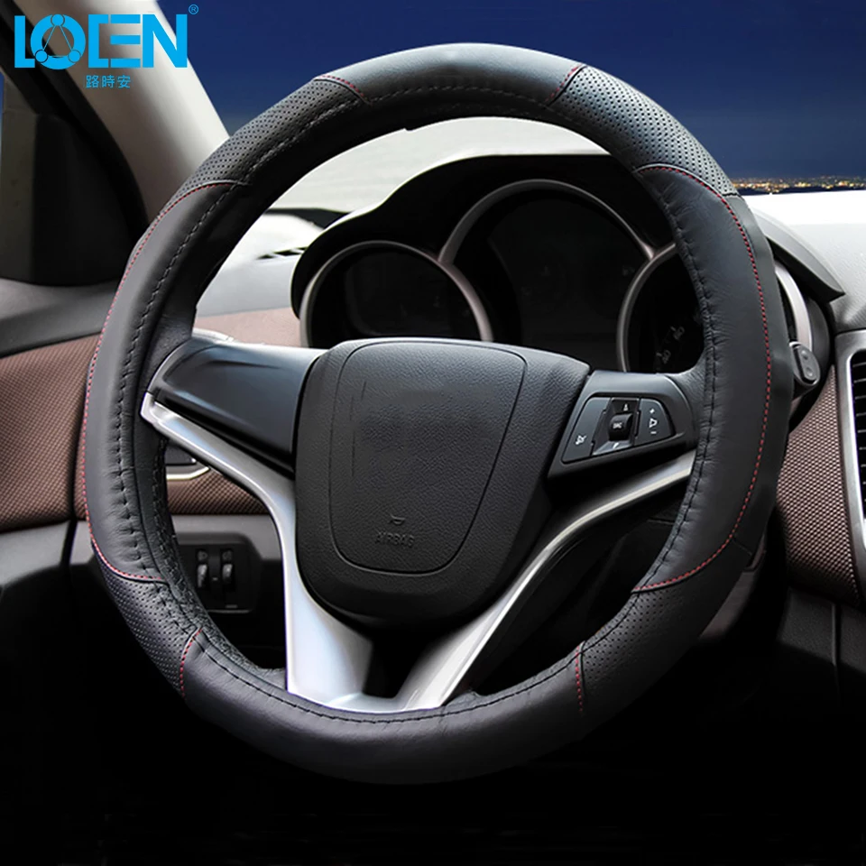 LOEN 1 шт. натуральная кожа чехол рулевого колеса автомобиля чехлы на сиденья