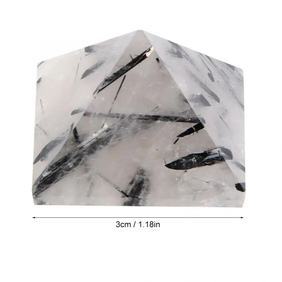 Garden Decoration Nordic 100% Natural Crystal Black Rutilated Quartz Pyramid Energy Healing Tower Home | Дом и сад