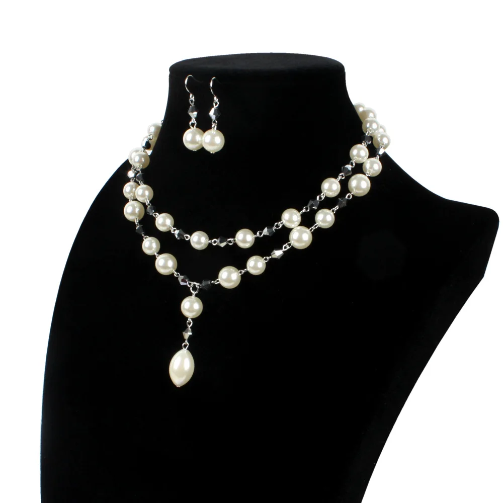 Simulated pearl Wedding Dress Jewelry Sets Cheap Costume Garment