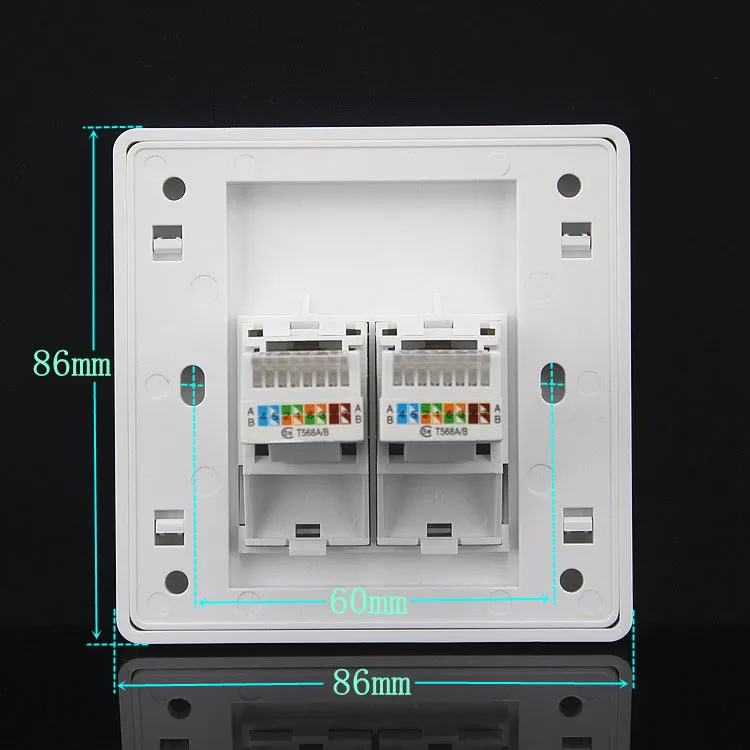 SeTo 86 Тип панель двойной RJ45 Cat5e сеть Ethernet LAN розетка настенная пластина розетка Keystone Лицевая панель