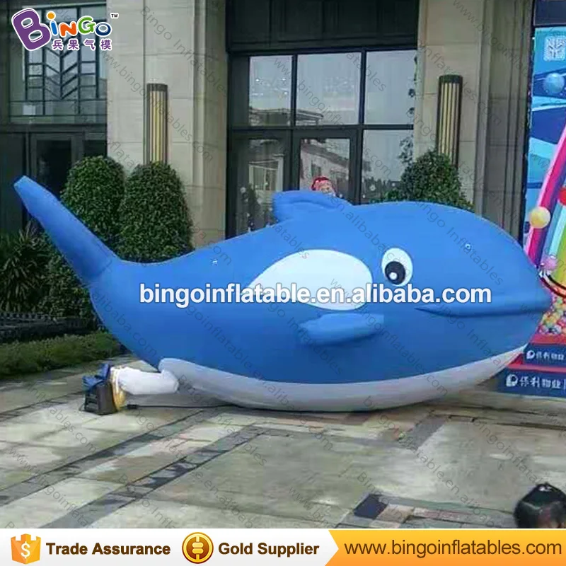 

Hot sale 5m long inflatable dolphin model on the ground for promotion lovely marine life blow up dolphins balloon for decoration