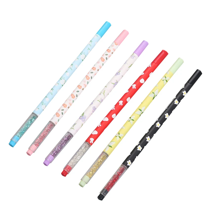 

1pcs/lot Cute Small Fresh Floral Diamond black ink gel pen for Writing Students' gift prize School Office Supplies