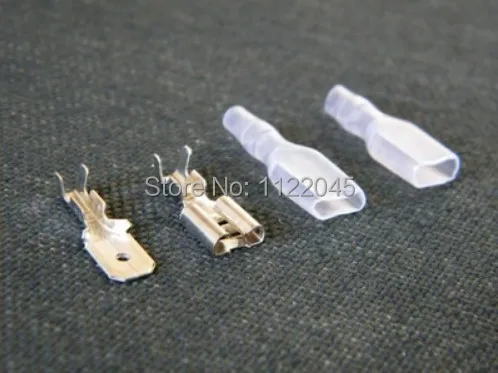 

6.3mm Male Crimp Terminal 100pcs Female Spade Connector +100pcs Case