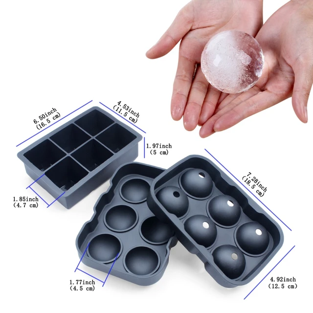 1 X Set Reusable Silicone Ice Ball Maker Cube Molds Cover - AliExpress