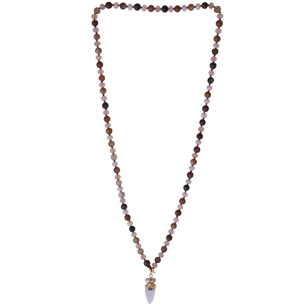 C.QUAN CHI Necklace Jewelry Mixed Stone Beaded Long Chain Necklace