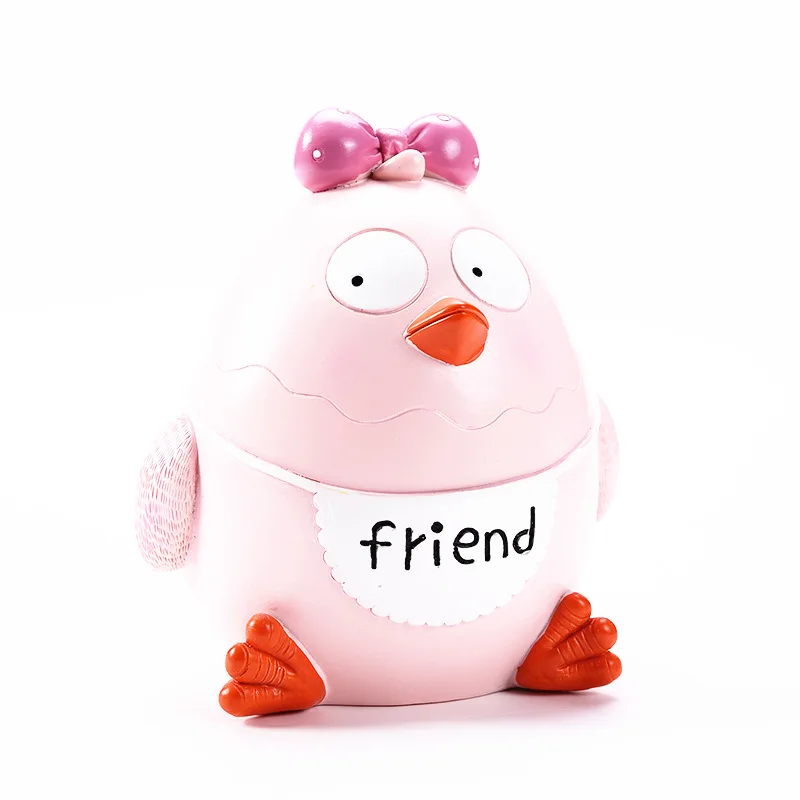 Creative Cartoon Couple Chick Piggy Bank Prince Princess Money Box Resin Crafts Gifts Birthday Cake Decorations Home Decor | Дом и сад