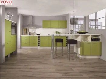 

Fresh green lacquer kitchen cabinet