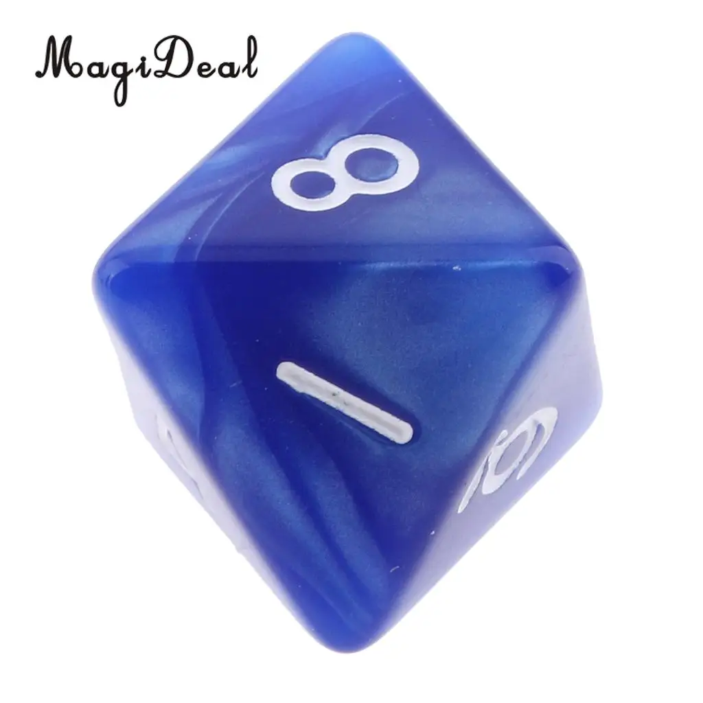 MagiDeal 10Pcs/Lot 8 Sided Acrylic Dice D8 Polyhedral Dice for Party Table Games Dungeons Dragons MTG RPG.Education School Apply