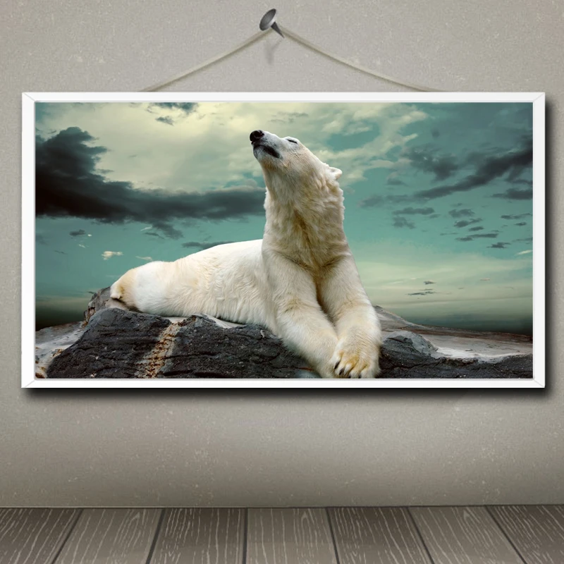 Animals Series Art Silk Fabric Poster Print White Bear Picture Wall animals-series-art-silk-fabric-poster-print-white-bear-picture-wall