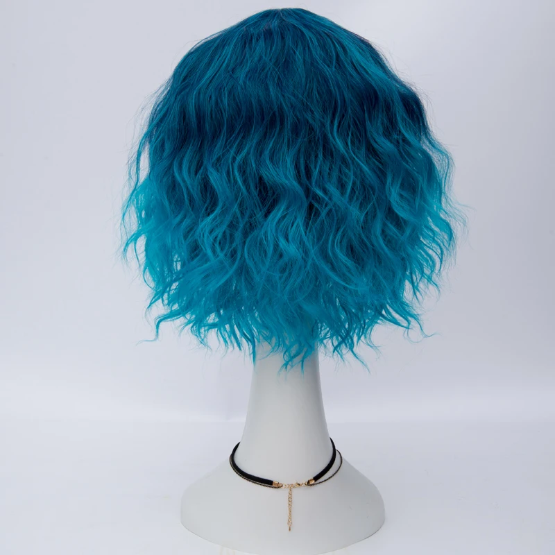Similler Ombre Зеленый Синий Серый Вечерние парики для косплея короткие волнистые волосы синтетические парики для черных женщин 1" 21 Цвета