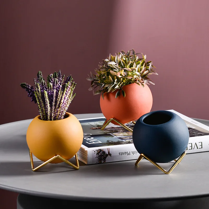 

Nordic Ceramic Flower Pot Succulent Plant Container Flowerpot Green Planters Small Bonsai Pots Flower Inserter Home Decoration