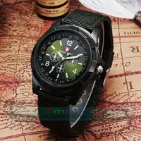 100pcs/lot Fashion Nylon Material Strap Men Quartz Watch Military Watches Army Watch Wholesale Price Dress Wristwatch