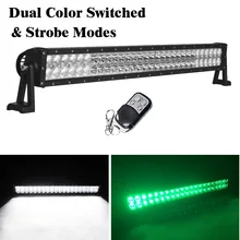 32 “polegada 180 W Led Trabalho Leve Bar Combo Feixe Duplo Cor Comutado Branco/Âmbar Verde Azul Vermelho strobe Aviso Offroad remoto RF