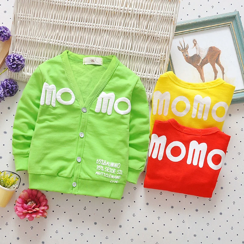 

DIIMUU Newborn Baby Clothing Boys Girls Cotton Jackets Casual Long Sleeve Button Letter Printing Coats Toddler Kids Tops 1-3T