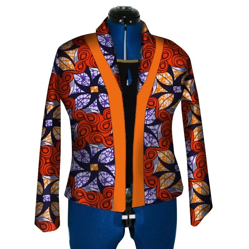 Новая африканская восковая штамповка пальто Дашики женский Блейзер Плюс Размер 6xl Африканский стиль Одежда для женщин повседневный укороченный топ пальто WY3794 - Цвет: 8
