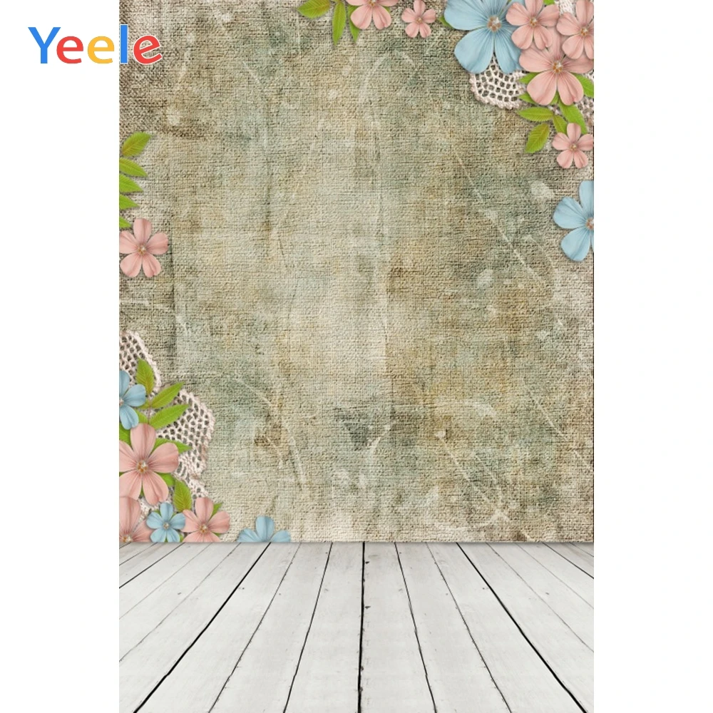 

Yeele Flowers Leaves Backdrop Old Wall Wooden Floor Photo Backgrounds Customized Photography Backdrops For Photo Studio