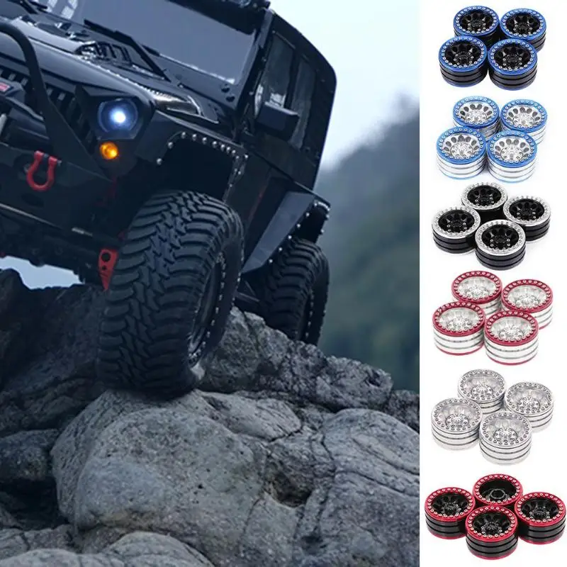 

4pcs Aluminum Alloy 1.9in Tire Hub Beadlock Wheels Rims for 1/10 RC Crawler