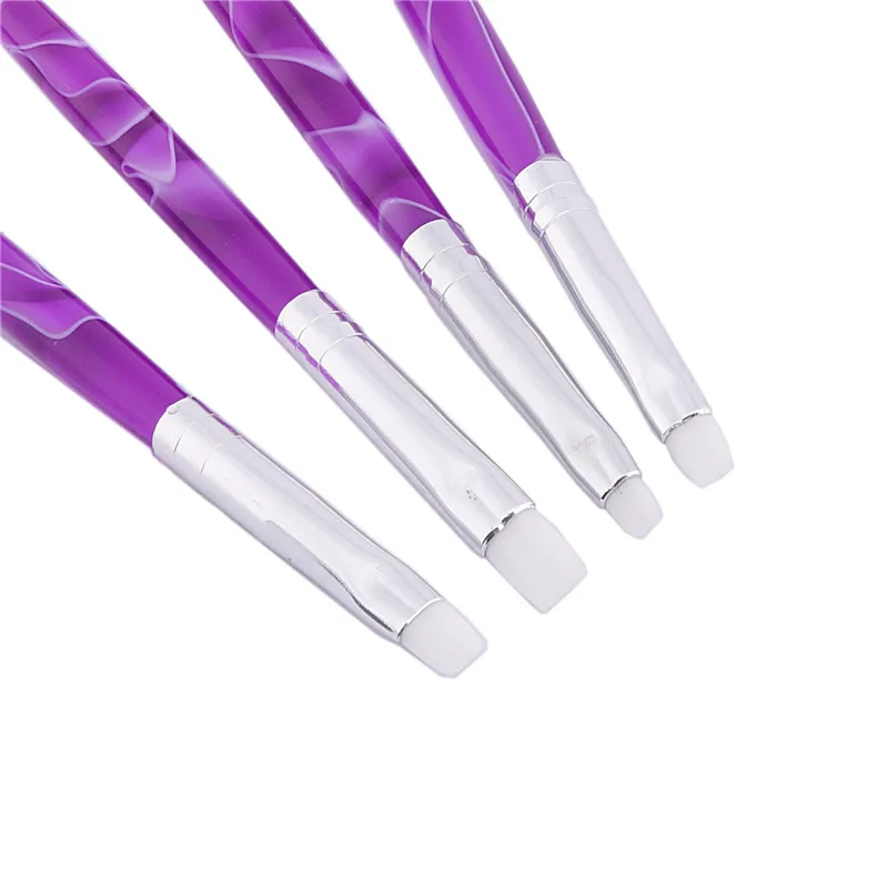 

ROSALIND Nail Art Brush Builder 4PC/Lot UV Gel Drawing Painting Brush Pen For Manicure DIY Tool Ggradient Purple Color