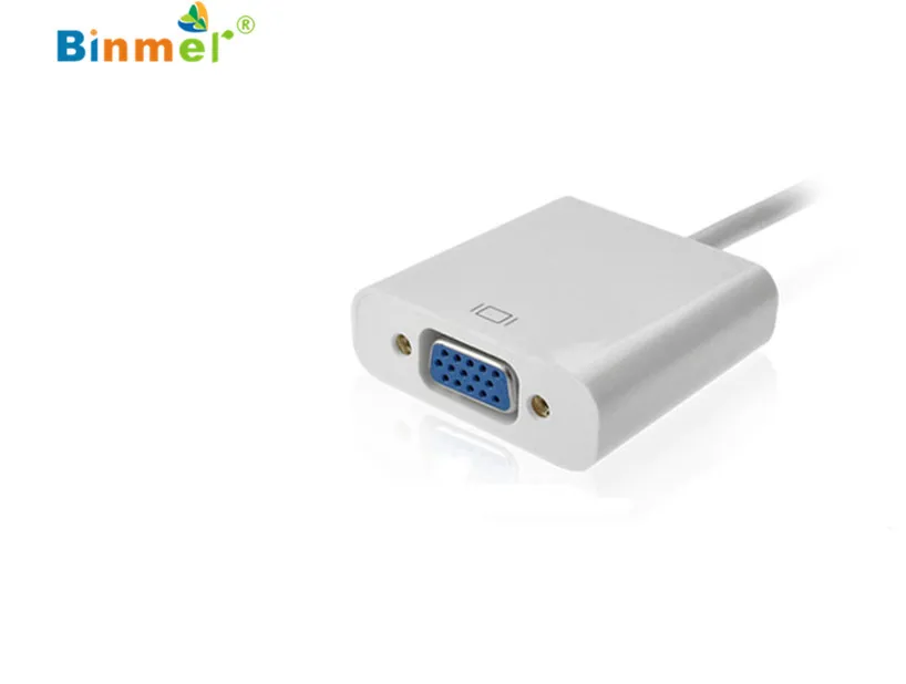 Binmer 2017 Бесплатная доставка белый 1080P HDMI штекер VGA гнездо видео конвертер адаптер