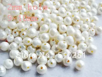 

W665874LK.002 96454!!! 300pcs/lot 9-10mm can be mixed color Freshwater Pearls With 2mm Hole Fit All Brand Jewelry necessaries