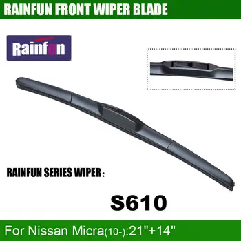 

RAINFUN dedicated car wiper blade for 2010- NISSAN MICRA, 21+14 INCH Car Wiper with high quality rubber, 2 PCS a lot