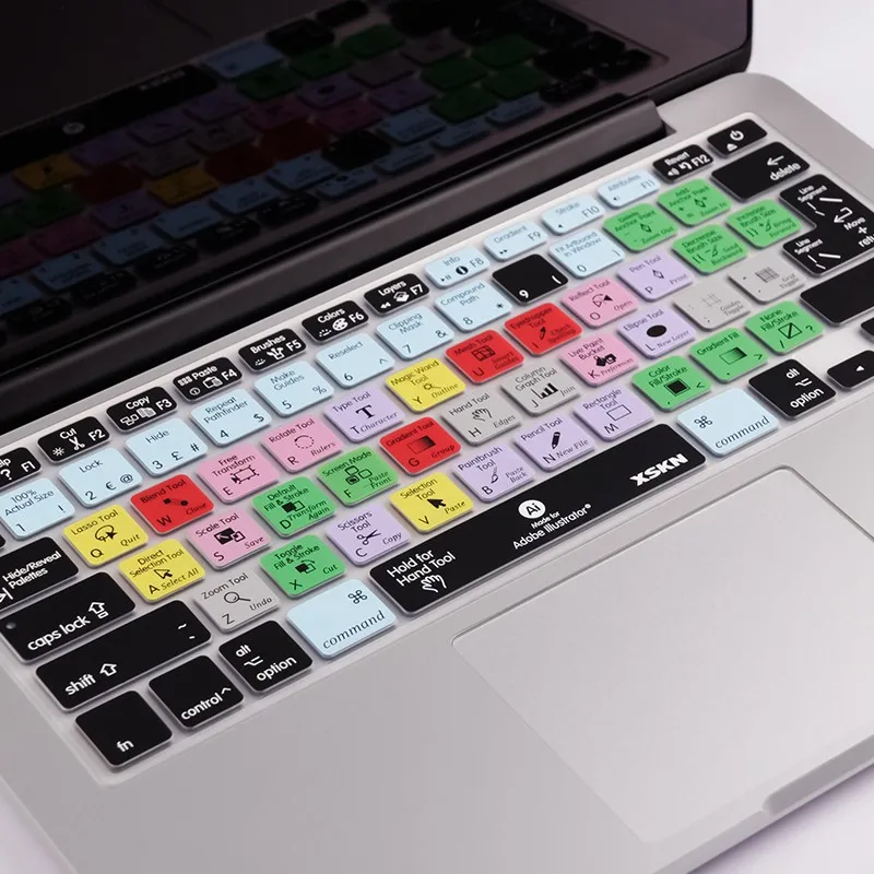 XSKN для Illustrator клавиатура чехол для Macbook, AI ярлык функциональный ярлык клавиатура протектор для Macbook Air 13 Pro Reina