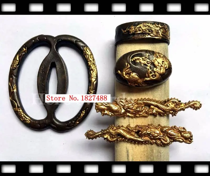 Костюм медной японской катаны WAKIZASHI аксессуары для мечей TSUBA + FUCHI KASHIRA MENUKI|suit|suit