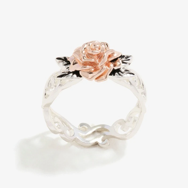 Размер 6-10 кольцо в виде цветка из розового золота Винтажный стиль подарок на день рождения обручение подарок на свидание обручальное свадебное кольцо