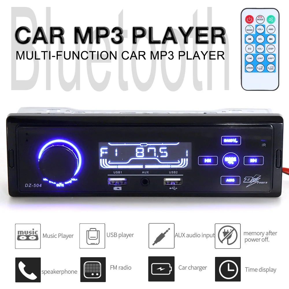 

12V Bluetooth Touch Screen Car Radio MP3 Player Vehicle Stereo Audio In-Dash Aux Input Receiver Support TF FM USB SD for Car Aut