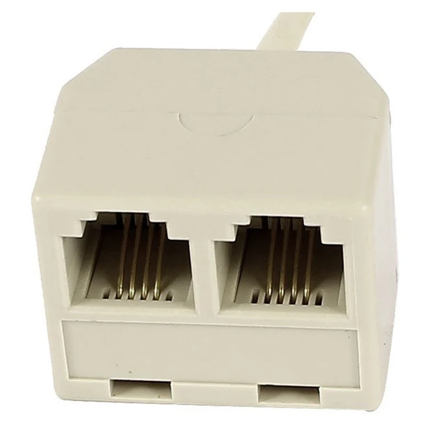 2 Adattatori RJ11 6P4C A 2 Vie Con Cavo 5 Pollici - Splitter Per Telefoni Fissi E Fax