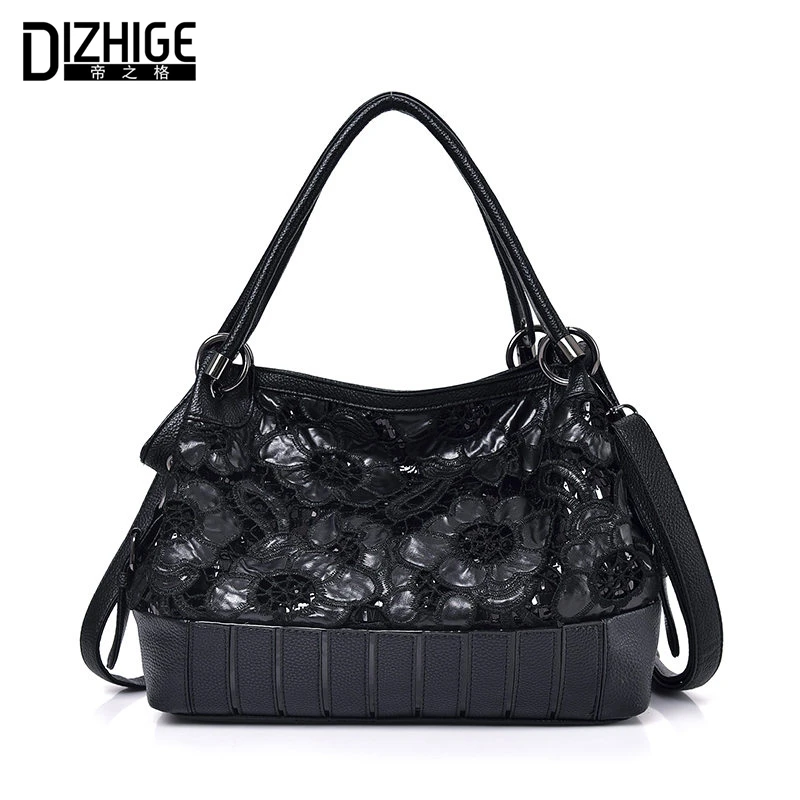 

DIZHIGE Brand Larger Capacity Shoulder Bags Women Embroidery Handbags Women Patchwork Ladies Hand Bags Designer Sac Femme 2018