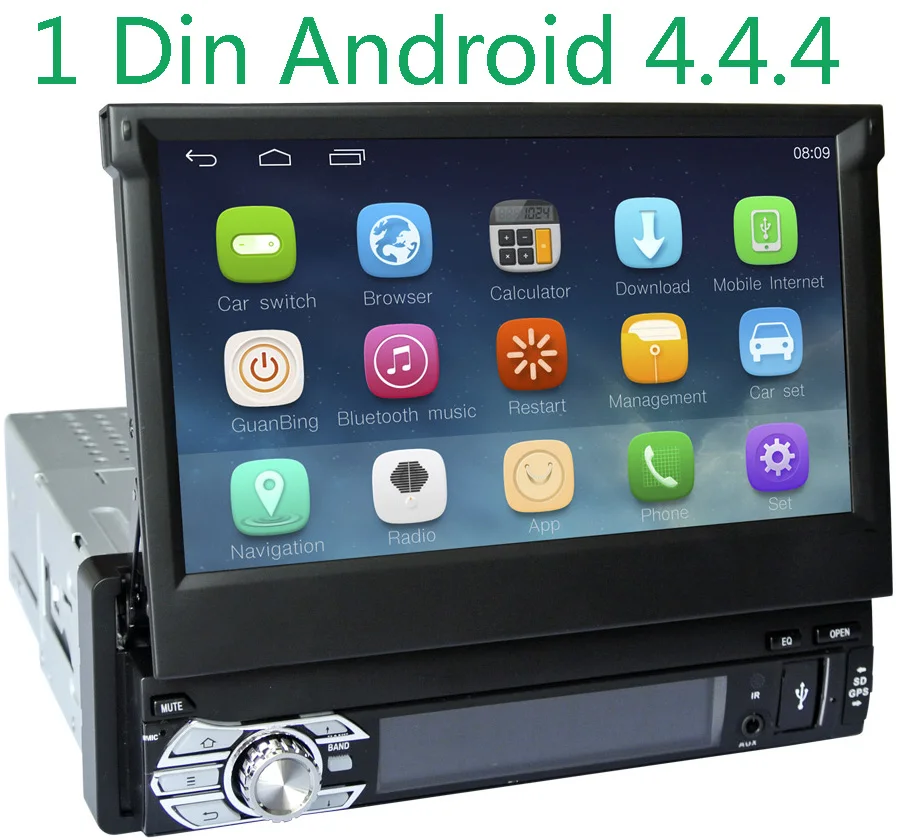  Universal 1Din 7" Detachable Car Audio DVD Player GPS Navigation Stereo Car Central Multimedia Radio Bluetooth  