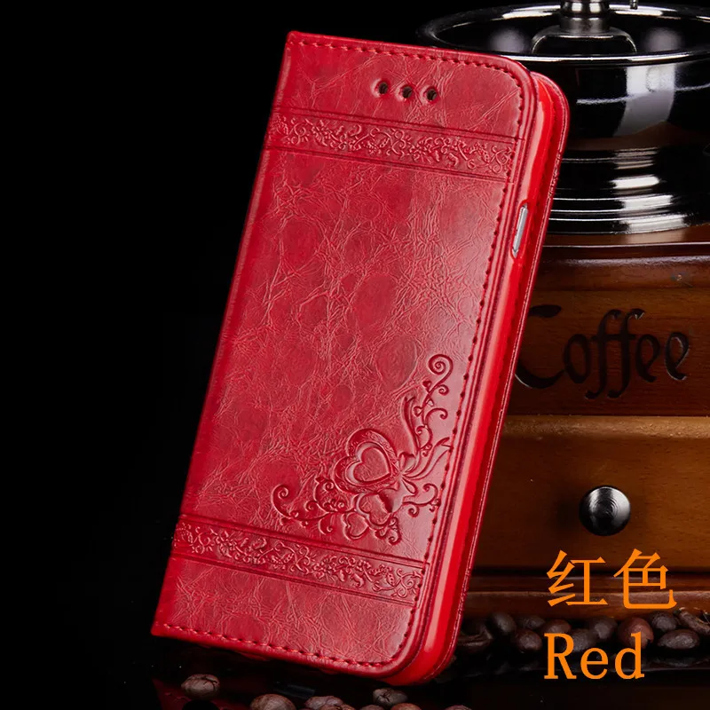 Кожаный чехол-книжка Tikitaka с цветочным принтом для samsung S8 S9 Plus Note8 9, мягкий чехол-бумажник из ТПУ для Galaxy S7 Note7 Edge 6, чехол - Цвет: Red Flip Case