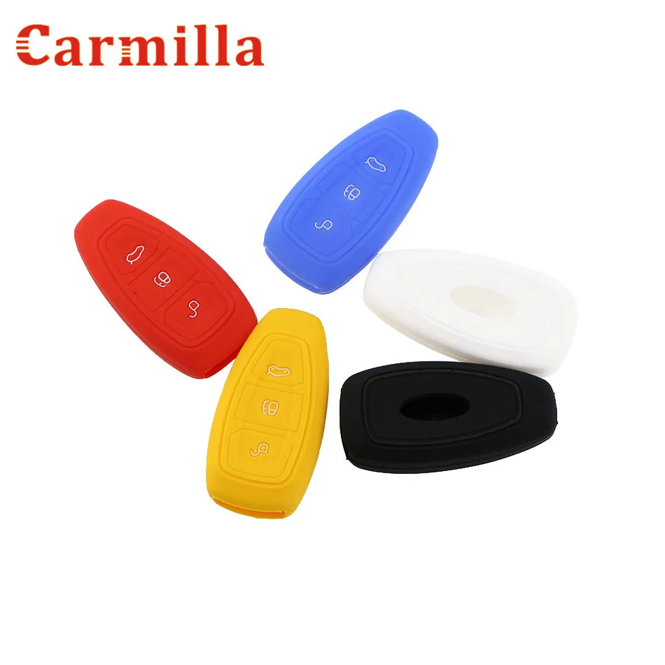 

Carmilla 3 Buttons Car Silicone Remote Key Cover Case Fob for Ford Fiesta Focus Mondeo C-Max B-Max Kuga Escape Smart Key