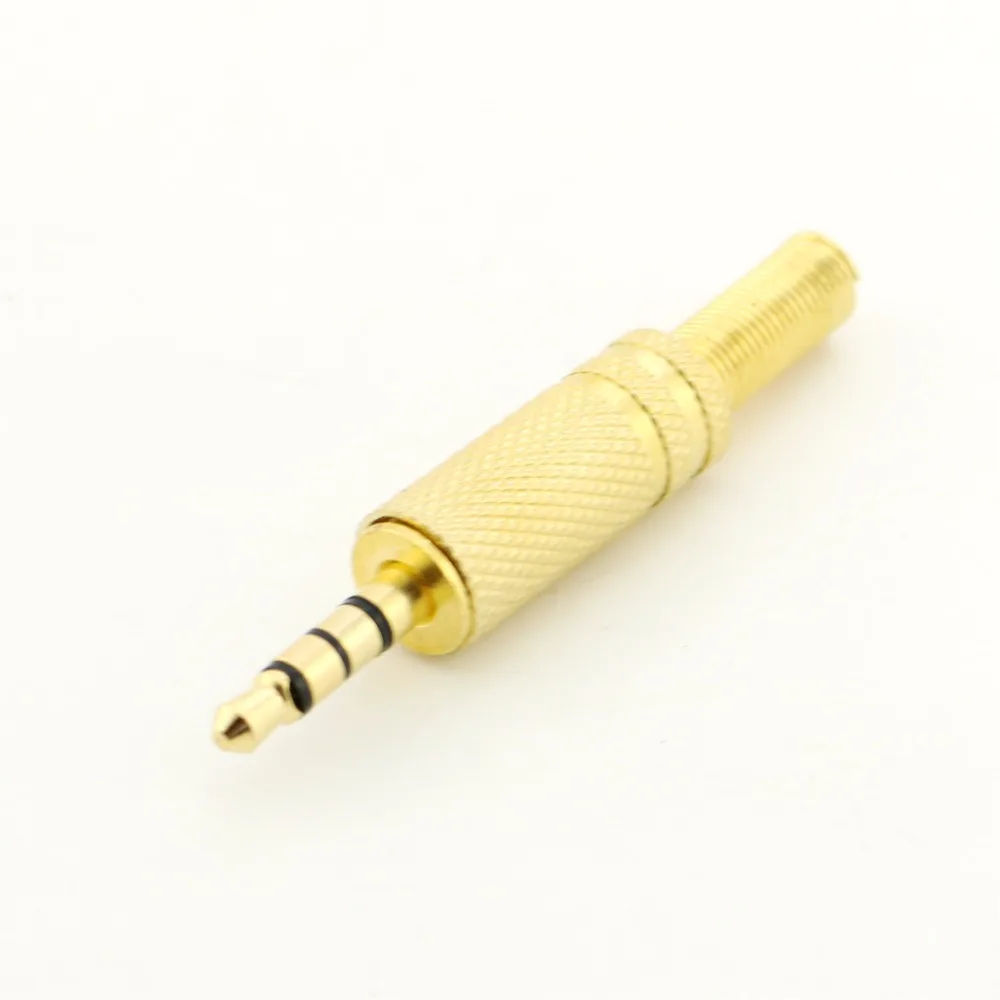

1pc 3.5mm 1/8" TRRS Stereo 4 Pole Male Headphone Jack Plug Metal Audio Cable Soldering Gold Plated TRRS Adapter Connector