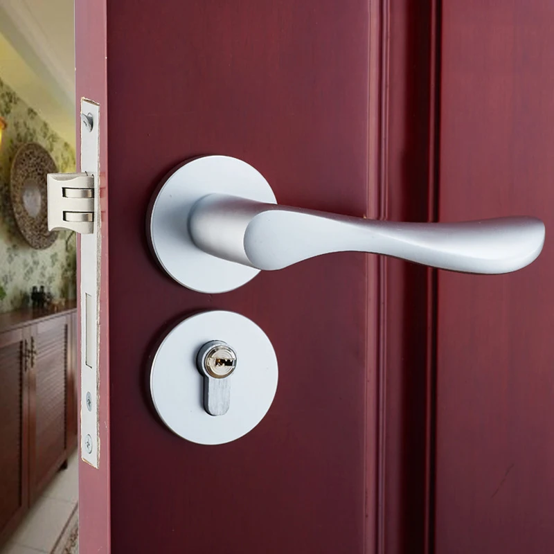 

castle central locking door lock safe Home Bedroom locks Copper cover Mute non-rusty Handle Non-electronic Handle door lock L34