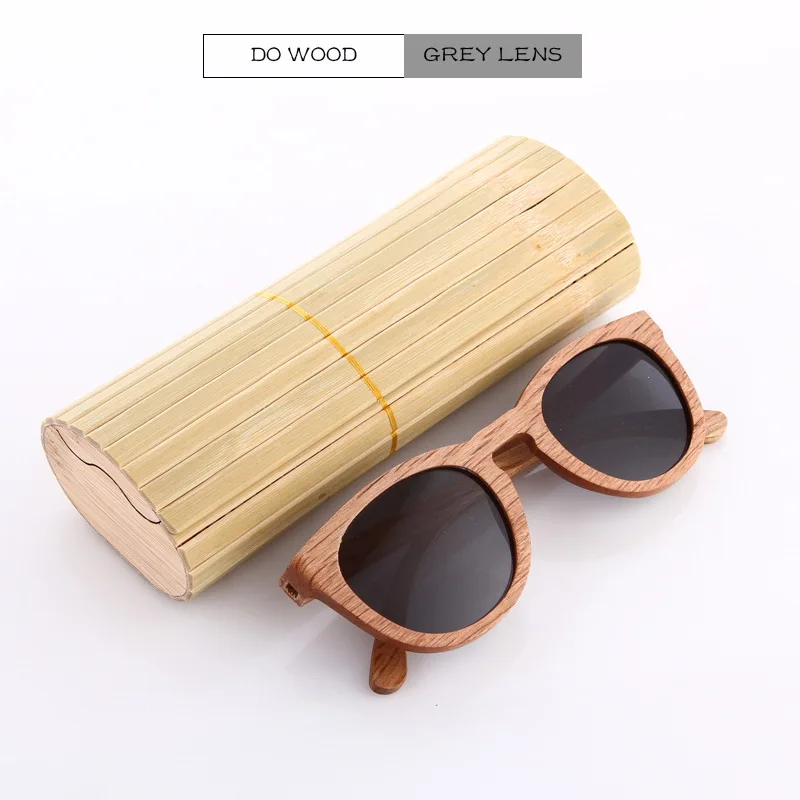 New Vintage Men Women Bamboo Wooden Sunglasses Polarized Wood Glasses With Case