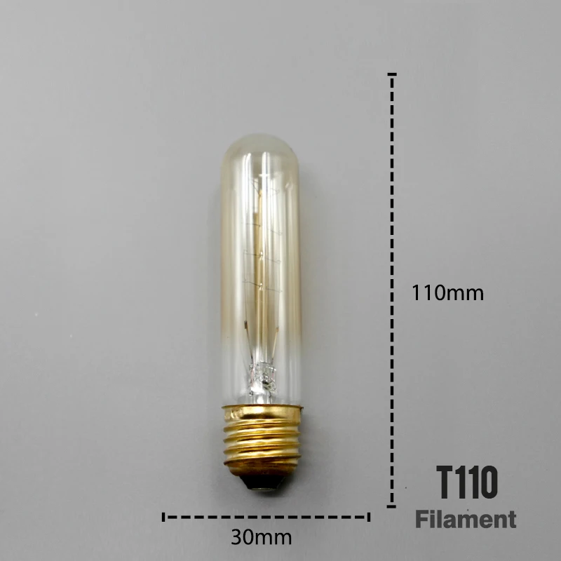 Лампочка эдисона T110 T185 T300 Винтаж 110 V 220 E27 LED Эдисон лампа ретро накаливания 40 w