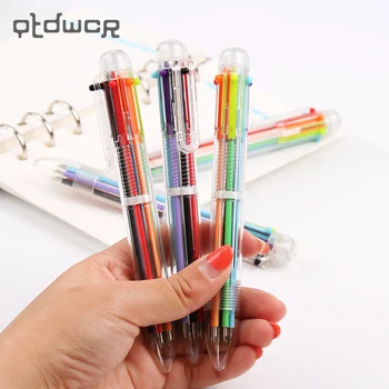 

6 in1 Colors Creative Writing Colorful Plastic Marking Pen Ballpoint Pen Office Student Gift