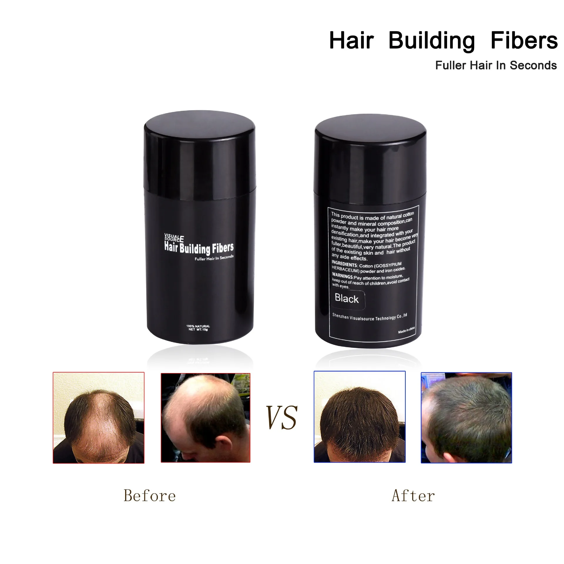 

1pc 15g temporary one-time hair building fibers Natural Organic Wax powder Hair Loss Products Leave-In Conditioner treatment