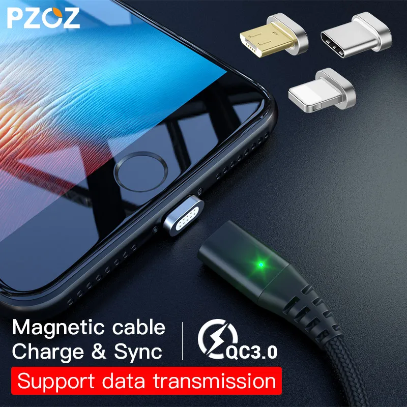 PZOZ Magnetic Cable Micro usb Type C Fast Charging Adapter Phone Microusb Type-C Magnet Charger usb c For iphone Samsung xiaomi