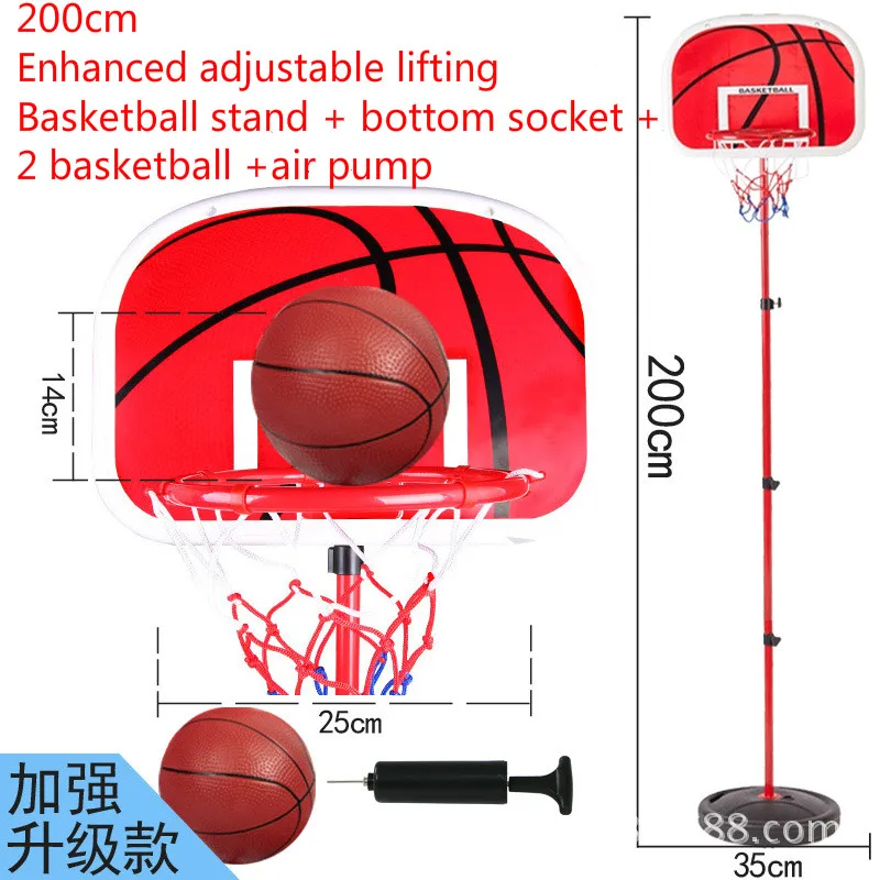 

200cm Basketball Outdoor Indoor Sports Basketball Basket Frame Children Cast Iron Lifting Basketball Frame 2 Ball