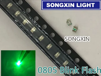 

100pcs Blinking LED Diode SMD Diodos LEDs 0805 Jade GREEN Flashing LED SMD Diodo 0805 SMD Blink LEDs Flash Blinklicht Diodes