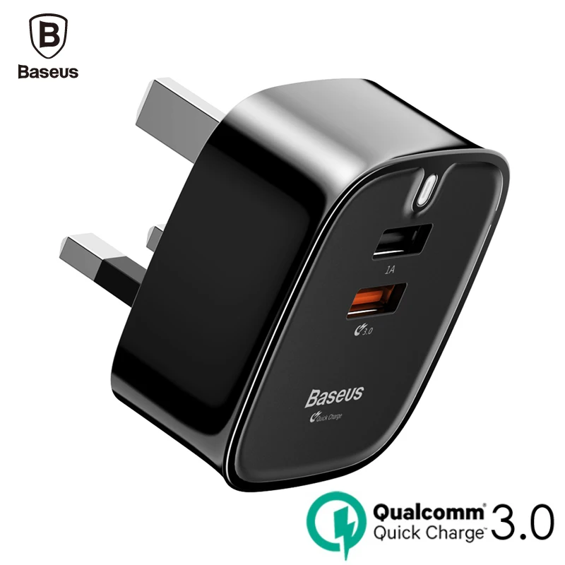 Beste Baseus USB Charger Quick Charge 3.0 Turbo Lader UK Plug QC3.0 Snelle Reislader Voor Samsung Tablet Mobiele Telefoon Charger