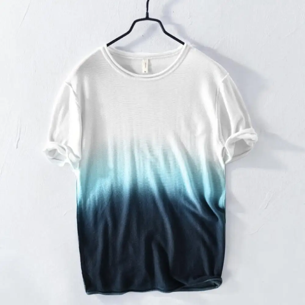 

Men's Harajuku T Shirt Tops Summer New Style Fashion Gradual Color Short Sleeve Comfortable Top Shirt Outdoor Casual Tops